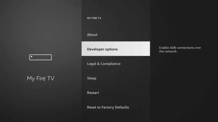 developer options missing on firestick 5